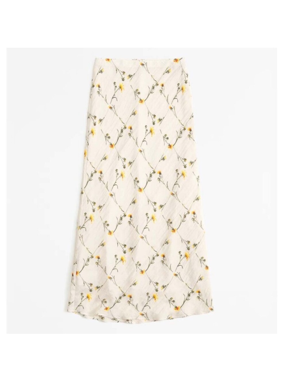 Abercrombie & Fitch Crinkle Nylon Maxi Skirt in Cream Floral Size XSmall